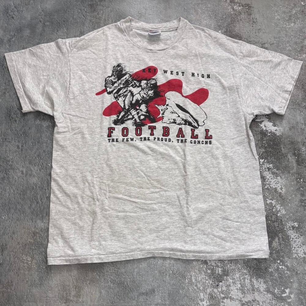 Vintage Key West High School Football T Shirt. Key West Conchs. Size XL